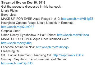 Sephora youtube enlaces